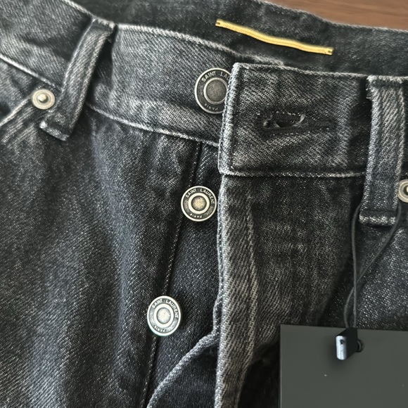 SAINT LAURENT Slim Fit Jean In Black - Dirty Medium Black - Picture 7 of 14